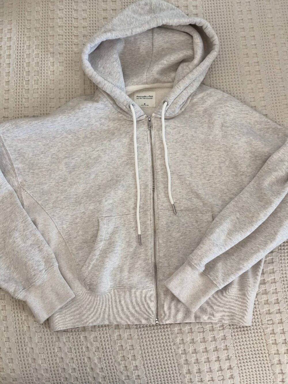 Abercrombie Light Gray Sunday Hooded Full-Zip Size Medium - Picture 5 of 8